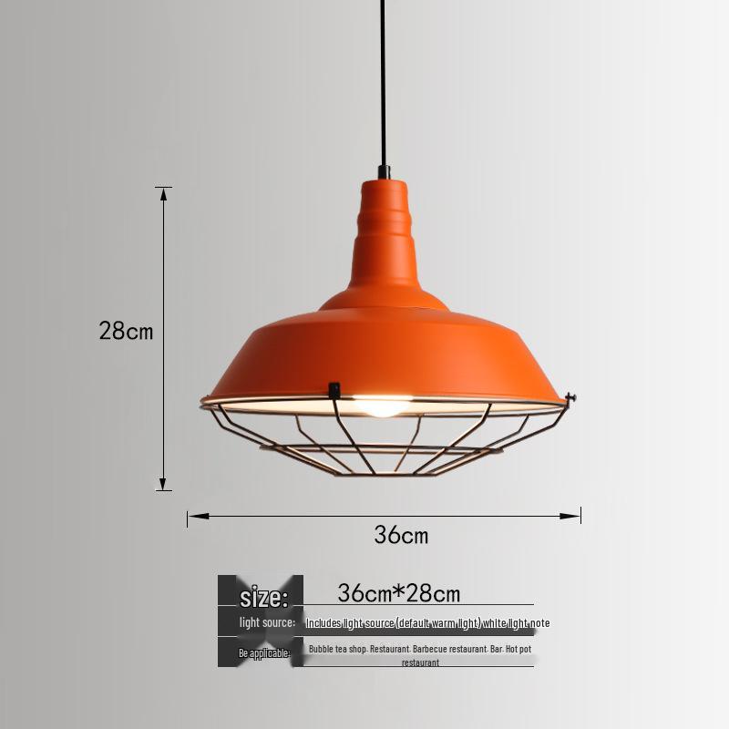 Orange Nordic Industrial Pendant Light for Restaurants & Bars