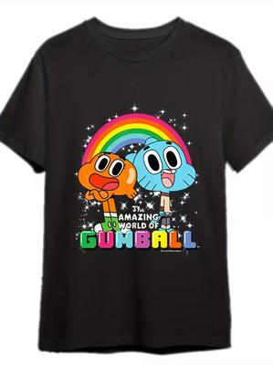 CN Amazing World Gumball & Darwin Rainbow Portrait Men'S T-Shirt - Vintage Style