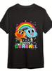 CN Amazing World Gumball & Darwin Rainbow Portrait Men'S T-Shirt - Vintage Style