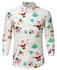 2022 European & American Men's Santa Claus Print Long Sleeve Casual Shirt - 18 Colors