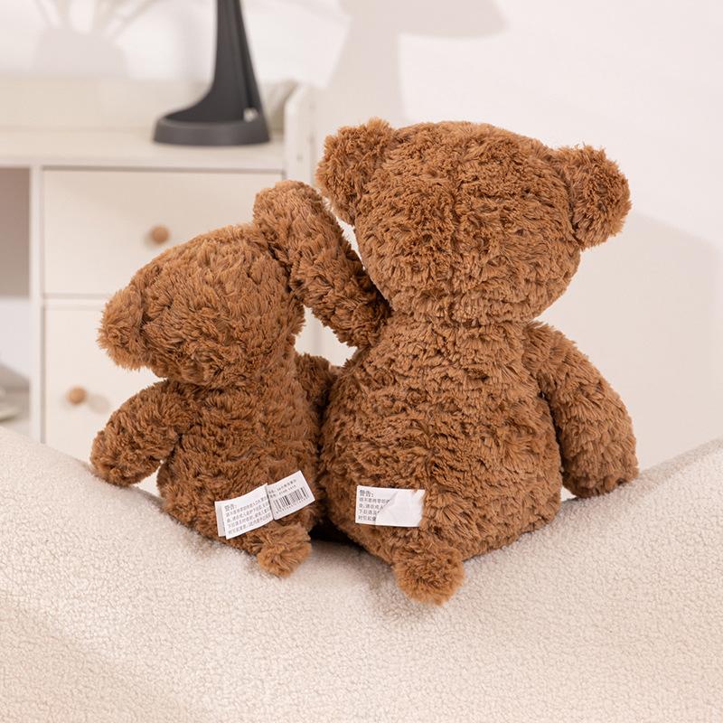 40-80cm Classic Teddy Bear Plush Dolls Cute Brown Bear Plushies with Bow Decor Lovely Birthday Gift Large Hug Pillow For Girl