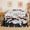 Kpop BBTS Fashion Group Stern Flanelldecke Weiche Warme Überwurfdecke für Schlafzimmer Wohnzimmer Bett Reise Camping Picknick Geschenk