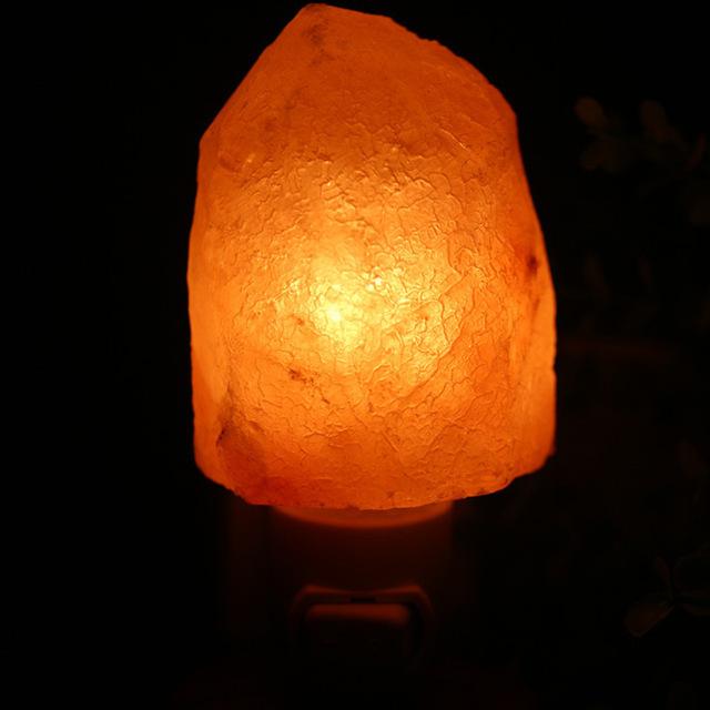 Himalayan Warm White Salt Lamp Natural Crystal Hand Carved Night Light Home Decor Air Purifying with Plug Release Negative Ions