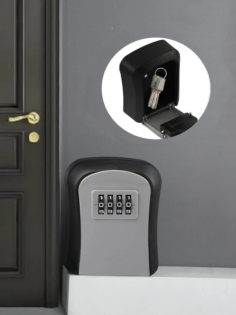 Wall Mount Key Storage Secret Box Organizer 4 Digit Combination Password Outdoor Security Code Lock for House Keys Key Safe