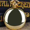 Goldene Glatte Runde Gesichtsform Römische Ziffern Schwarzes Zifferblatt Quarz Taschenuhr Praktische Anhängeruhr