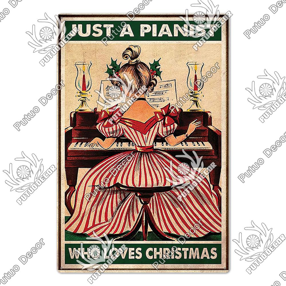 Putuo Decor Funny Cat Tin Sign Girls Flowers Vintage Plaque Metal Sign Retro Skeleton for Garden Farm Home Decoration Wall Decor