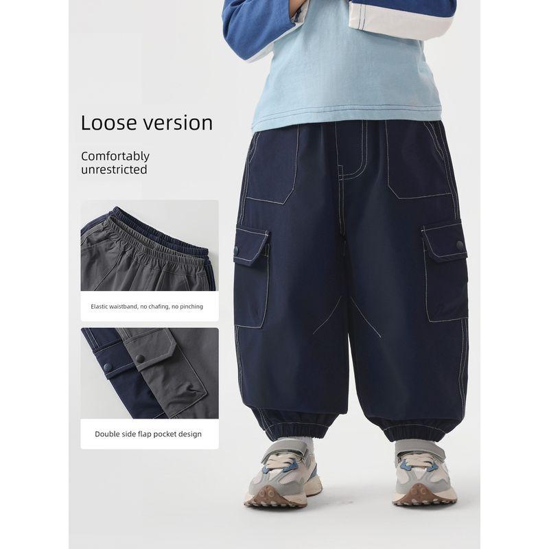 Right European Style Boys' Pants Children's Spring Cargo Pants Sports 2026 New Children's Clothing Baby Sports Outdoor Jogger Pants