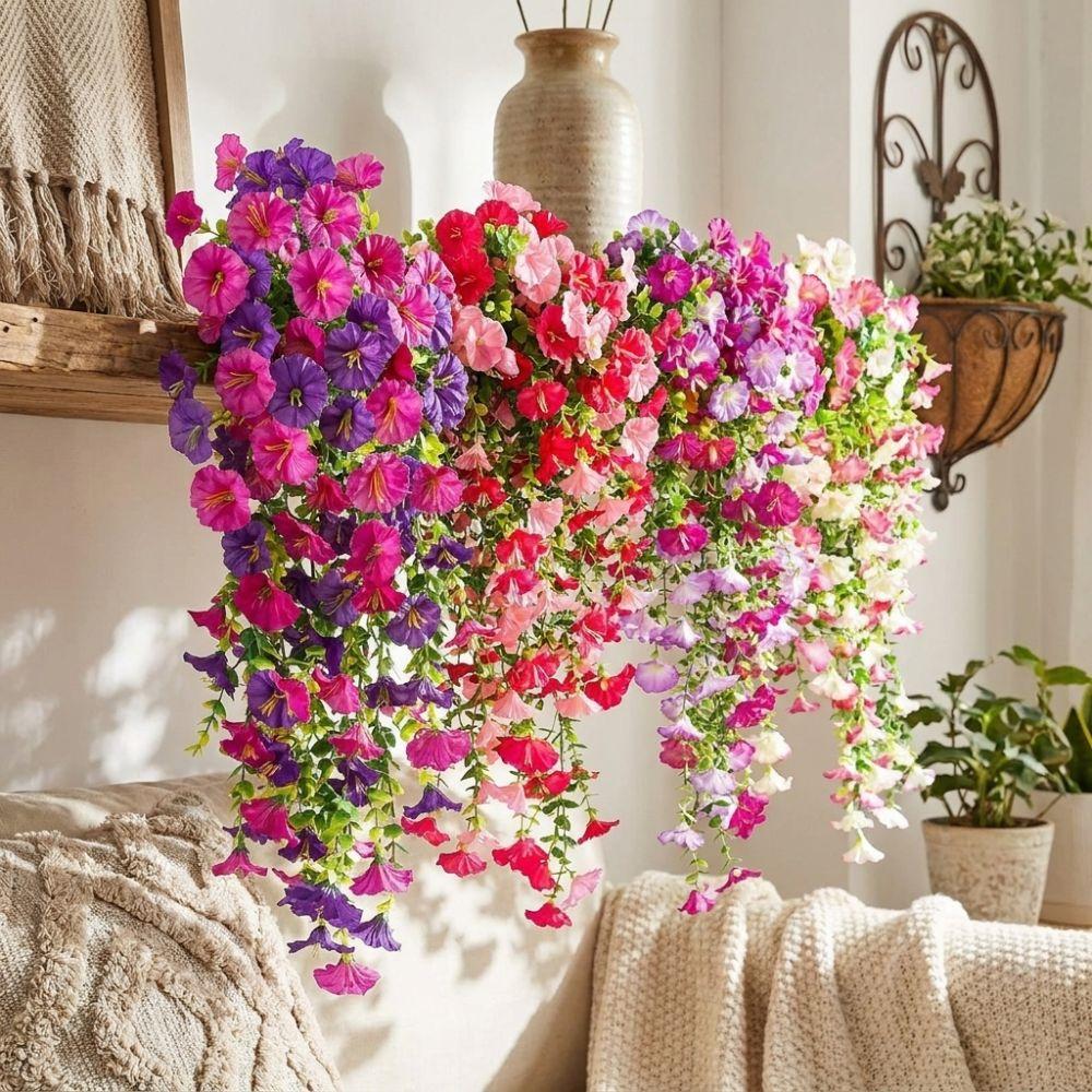 Blooming Flowers Artificial Morning Glory Flowers  DIY Balcony Garden