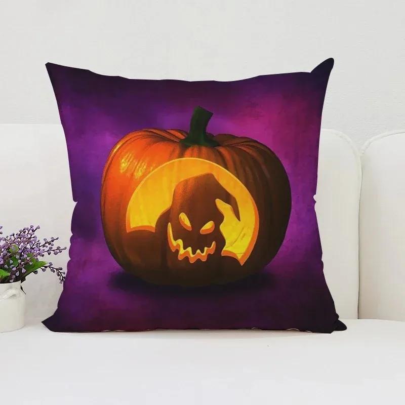 Pumpkin Cat Halloween Decorative Cushion Cover Suitable for Home Living Room Sofa Bedroom Room Decorative Pillow Cover