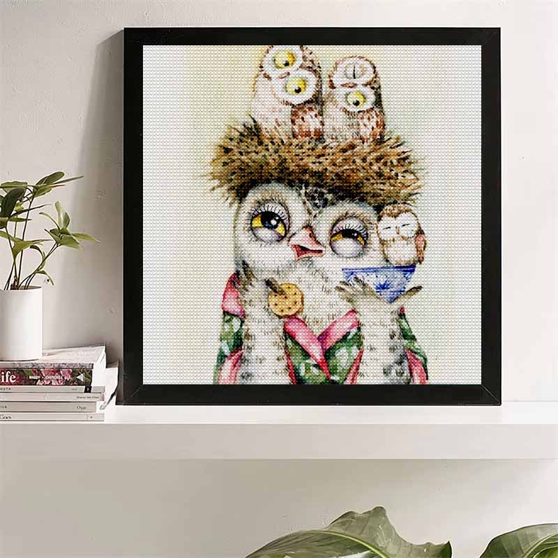 New Arrival 5D DIY Full Circle Diamond Painting "Cute Owl" Embroidery Cross Stitch Home Decor Gift