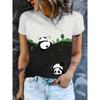 Modisches Damen Rundhals Kurzarm 3D Porträt Farbig Bedrucktes Porträt Kurzarm Rundhals T-Shirt