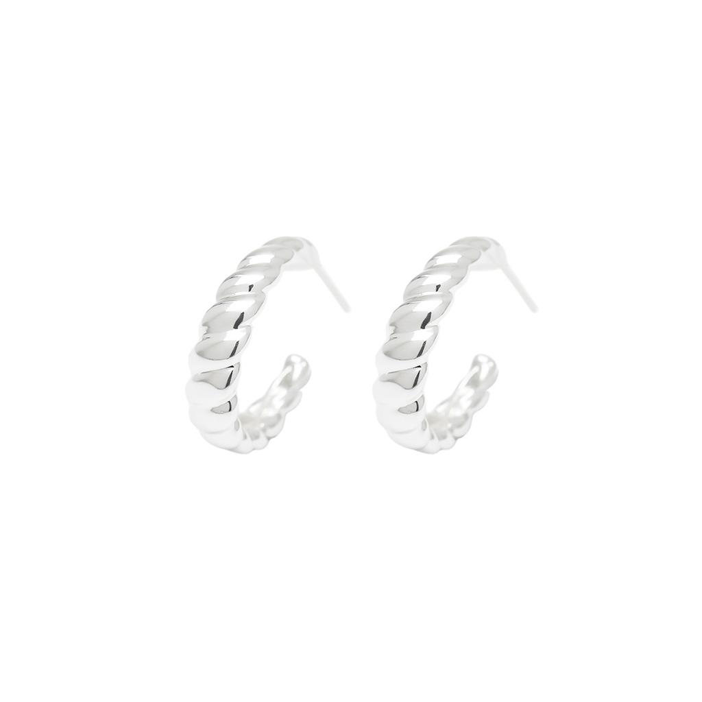 S925 Sterling Copper Pin Earrings Fashion Hoop Earrings White Gold Plated Earrings Nickel Free Earrings