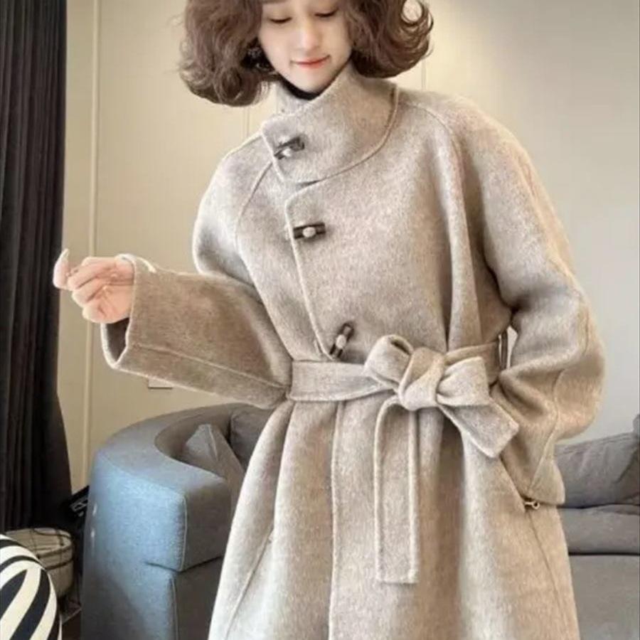 Women's Woolen Coat 2025: New Autumn/Winter High-End Korean Coco Style, Trendy, Thickened, and Elegant.