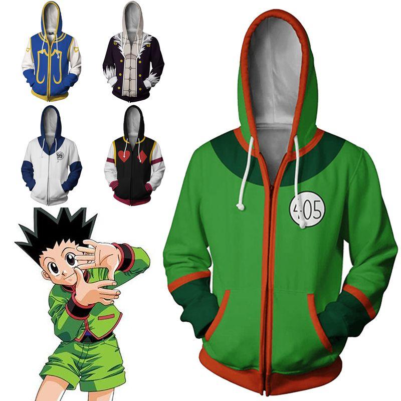 Hunter Hisoka Hunter Killua Zoldyck Zipper Jacket Cosplay Costume Hoodie Coat