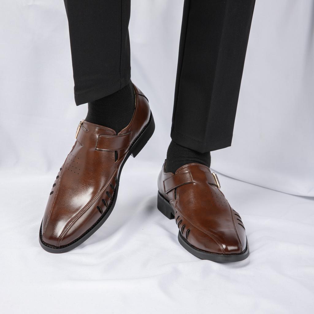 Fashion Business Summer Sandals Comfortable and breathable style Work Office Leisure Party Luxury quality shoes Classic Black Brown