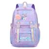 Korean Style School Backpack Teenagers Large Capacity Nylon Bookbag With Padded Straps Cartoon Print Unisex Student Bag