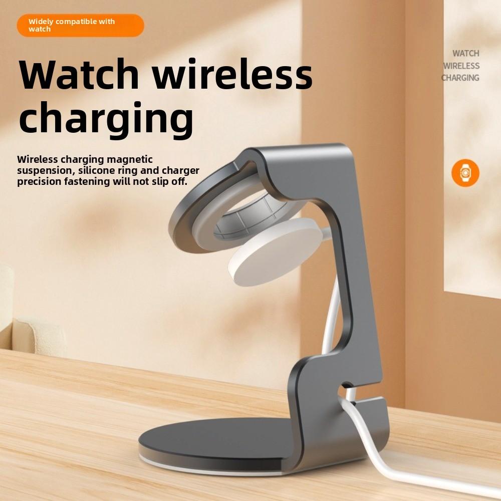 Modern Metal Bracket Watch Charger Stand Magnetic Design Compact Size Watch Stand Magnetic Smartwatch Charger Office Use