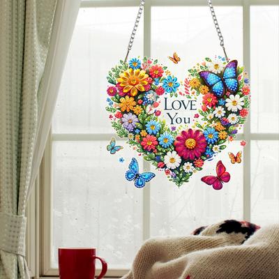 Acryl 2D Flach DIY Sonderform Hängende Diamond Art Kits Strass Diamond Art Fensteranhänger Heim Wanddekoration Bastelarbeiten