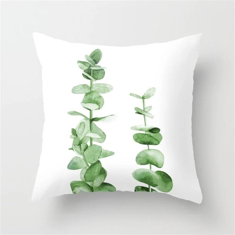 Palm Leaf Tropical Style Pillowcase Living Room Office Home Pillowcase Car Ornaments