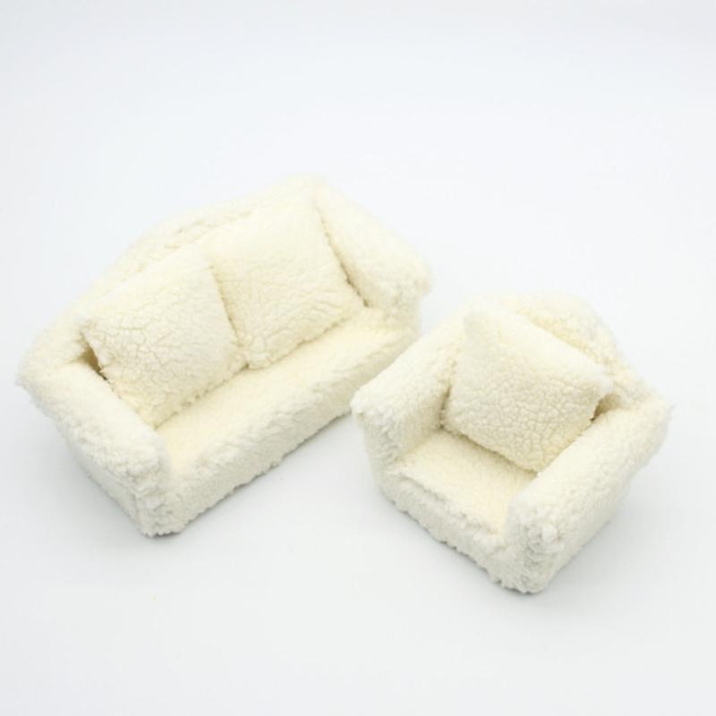 OB11 tiny house tiny Couch Soft Single Armchair With Decorative Pillow Compact Furniture Model