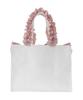 Maison De Fleur Jacquard Ribbon Frill Square Tote S Bag, Ivory, Size F, 08000628400