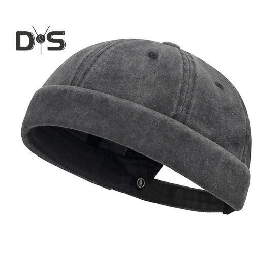 

Купольные шляпы без полей для женщин и мужчин, рабочие, матросские, кепки с закатанными манжетами, ретро-джинсовые шляпы для докера для походов, путешествий и вылазок на природу чёрный