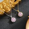 Elegante Dames Ronde Ketting met Smaragd Hartvormige Hanger, Koperen Micro-Inleg Zirkonia, Roestvrij Staal – Stijlvolle en Veelzijdige Sieraden.