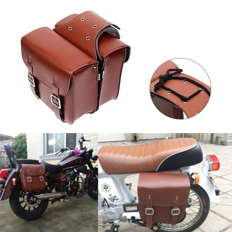 Motorcycle Bicycle Universal Waterproof PU Saddlebag Rear Side Travel Luggage Bag Tool Phone Wallet Bag For Harley Kawasaki BMW