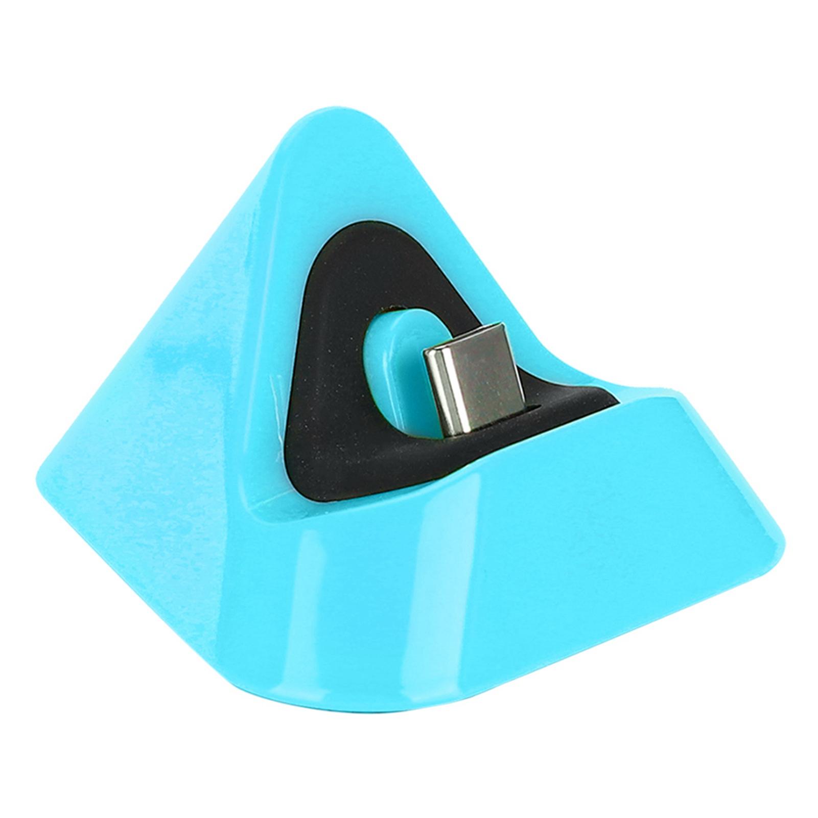 

Portable Triangular Type C Charging Base Metal Bottom Charger for Switch Lite Host(Blue Green )