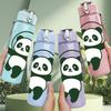 1PC Cute Panda Bear 750ml Color Plastic Sports Water Bottle Leakproof Flip Straw Lid Suitable for Sports Office Home Use