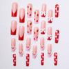 Pink Heart Strawberry Design Press On Nails 24Pcs French Style Lightweight Comfortable Wear For Woman