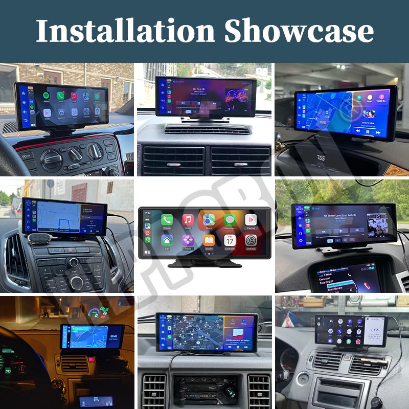 Car Radio 9.3 Channel Portable CarPlay Multimedia Android Auto Video Player Touch Screen with Remote Control Rearview Camera