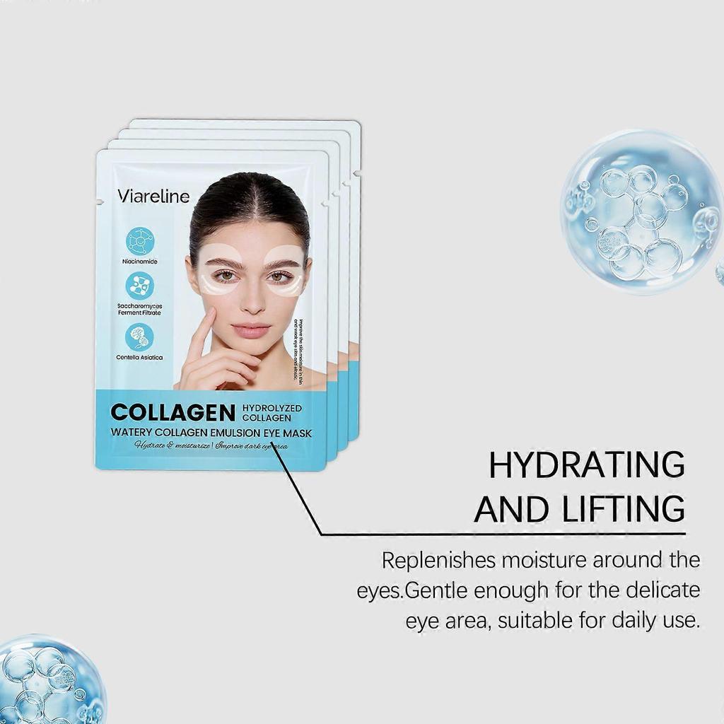 Viareline Collagen Moisturizing Eye Mask Soft And Comfortable Eye Periocular Flexible Moisturizing Skin Care Moisturizing Eye Mask