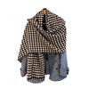 NINA SOLOR Double-sided Houndstooth Lambswool Scarf Shawl