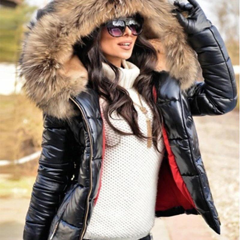Autumn Winter Hooded Women's Solid Colour Velvet Collar Outerwear Thickened Short Loose Warm Zipper Jacket