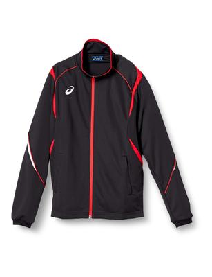 Training Wear Training Jacket XAT143 Japan S To Japanese Size [ASICS] [Men's] Men's Black/Red (Equivalent S)