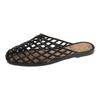 Fashion Women's Shoes 2025 Summer New Mesh Woven Hollowed-out Breathable Head Slippers for Women's Flat Bottom Sandals Zapatos De Mujer
