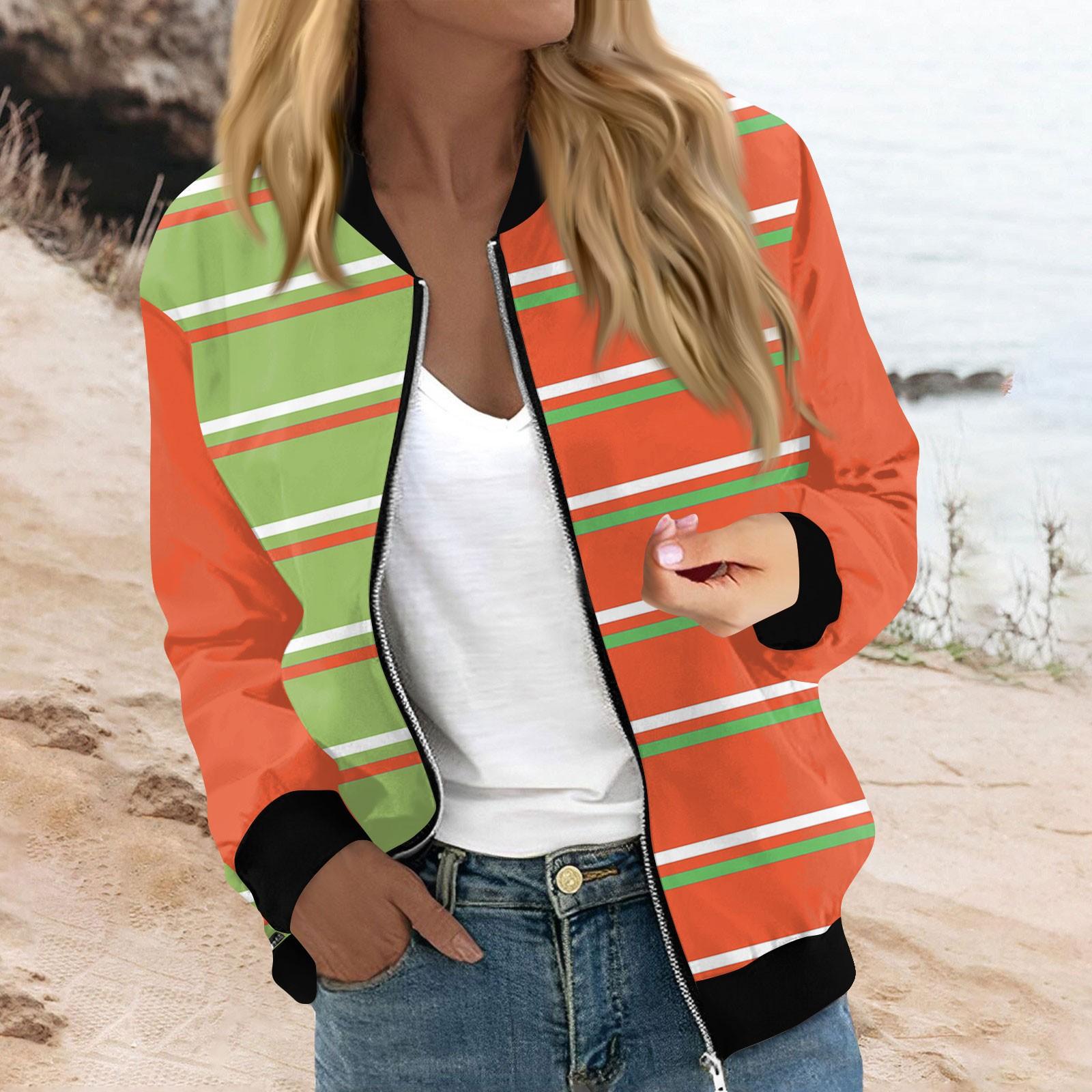 

Женская модная повседневная полосатая куртка с принтом в стиле пэчворк на молнии с карманами L шафрановый
