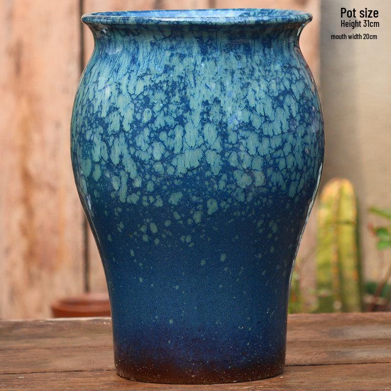 Coarse Ceramic Succulent Pot with Orchid Design – Old Tree Jade Pendant Style