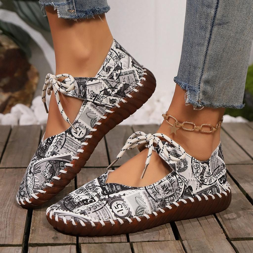 Large-size Soft-soled Casual Women's Shoes - New Style Lace-up Shoes