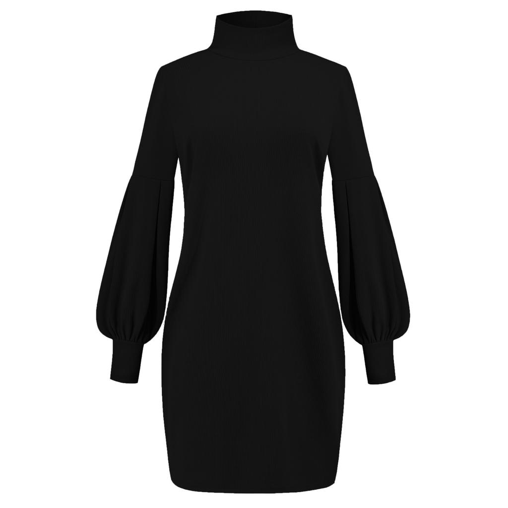 Womens Turtleneck Sweater Dress Ladies Long Sleeve Jumper  Dresses