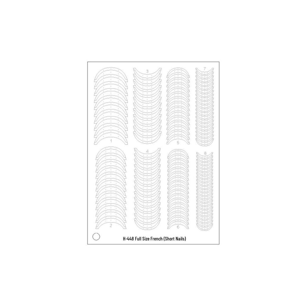 Transparent Hollow French Airbrush Nail Stickers for Short To Long Oval Nails