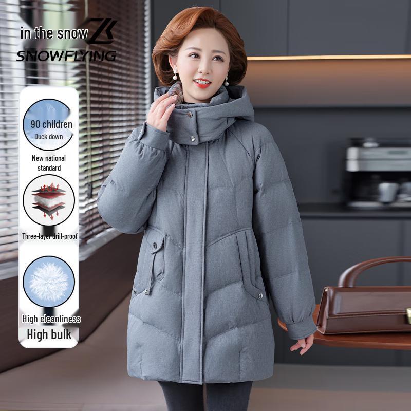 SNOWFLYING Women's 90% Down Long Puffer Jacket