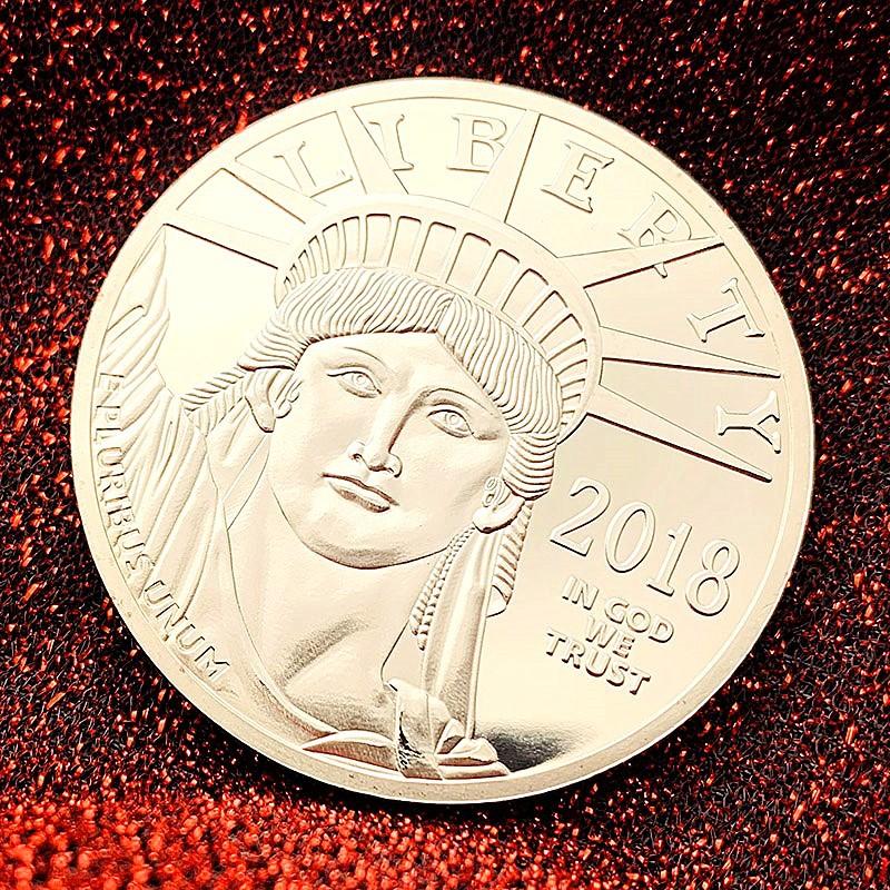 2018 Statue of Liberty Silver Medal, Creative Torchbearer Playing with Coins, Craft Commemorative Coins