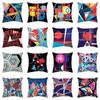 Modern Living Room Sofa Pillowcase Office Car  Colorful Geometric Line Mosaic Pattern Cushion Cover