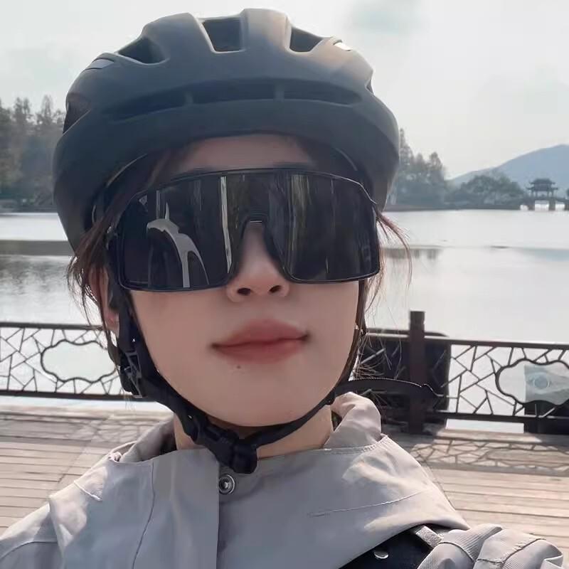 Cycling Protective Gear Safety Goggles Polarized Photochromic Large Frame Wind Dust Proof Day Night Use Black Frame Dark Gray Lens Daytime Only