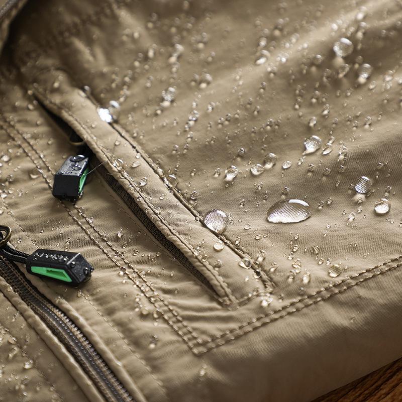 Coat Men's Trench Coat Spring and Autumn Science and Technology Three Anti-storm Jacket Casual Loose Hooded Professional Outdoor Windproof Jacket