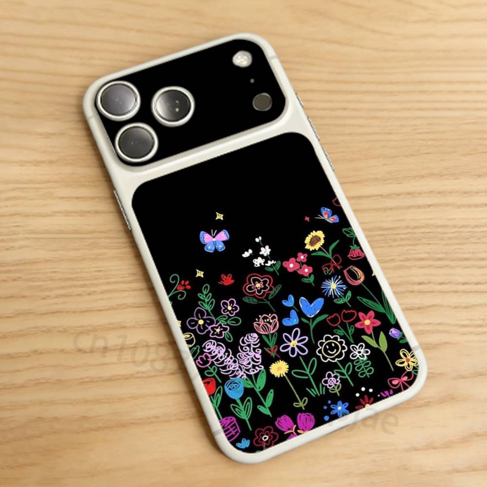 

Flower For iPhone 17 Pro /Pro Max Battry Back Cover with Camera Decal Skin Rear Protective Sticker Film iPhone17promax