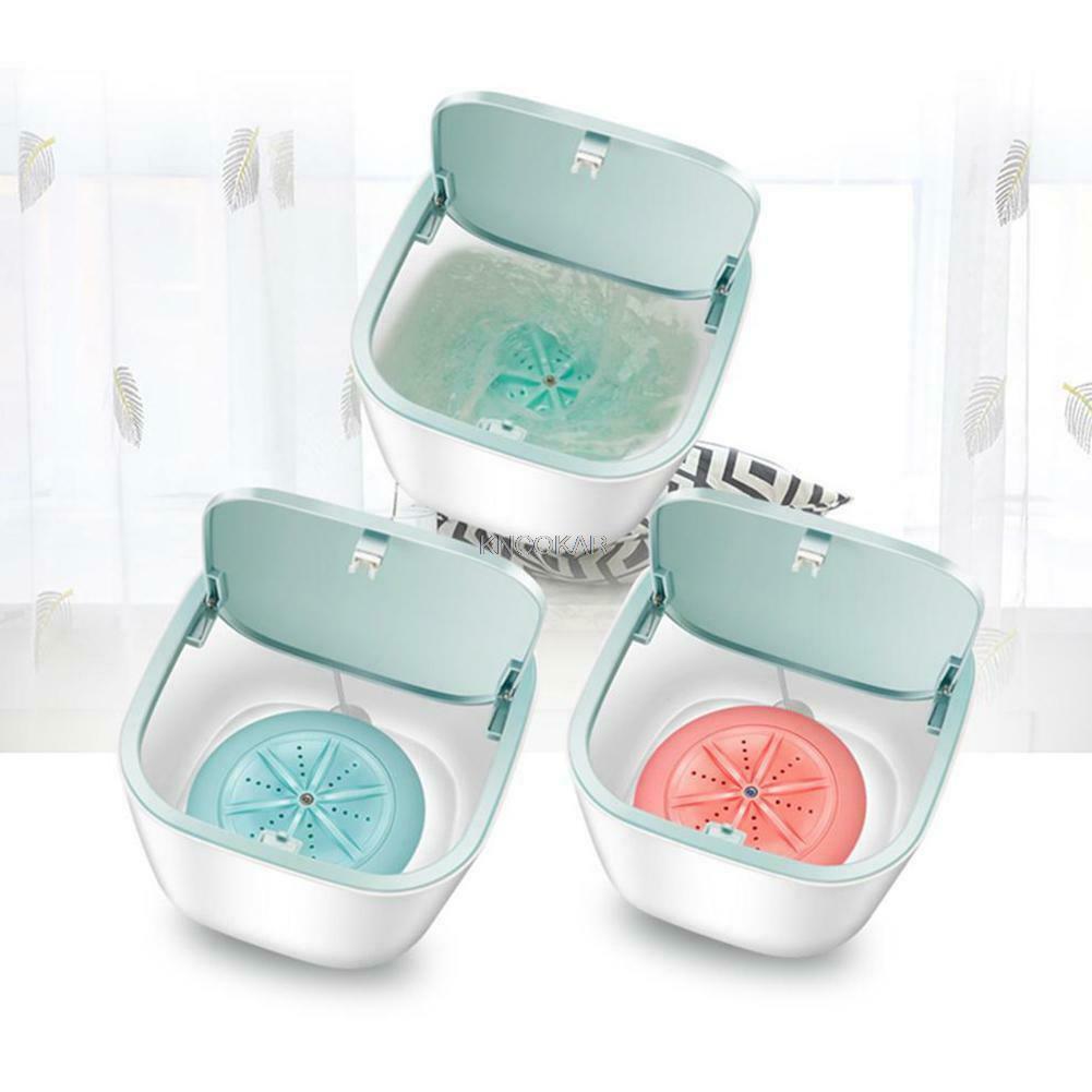 Travel Mini Washing Machine Portable Ultrasonic Turbo Washing Machine USB Powered Desktop Clothing Underwear Laundry Washer 3.8L