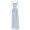 European and American style spring and autumn spring and autumn new women's clothing sexy suspender chiffon temperament backless evening dress dress